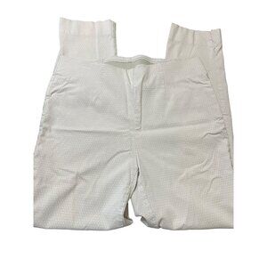 Chicos So Slimming Ankle Pants Pull On Tan White Polka Dots Size 0 XS 4